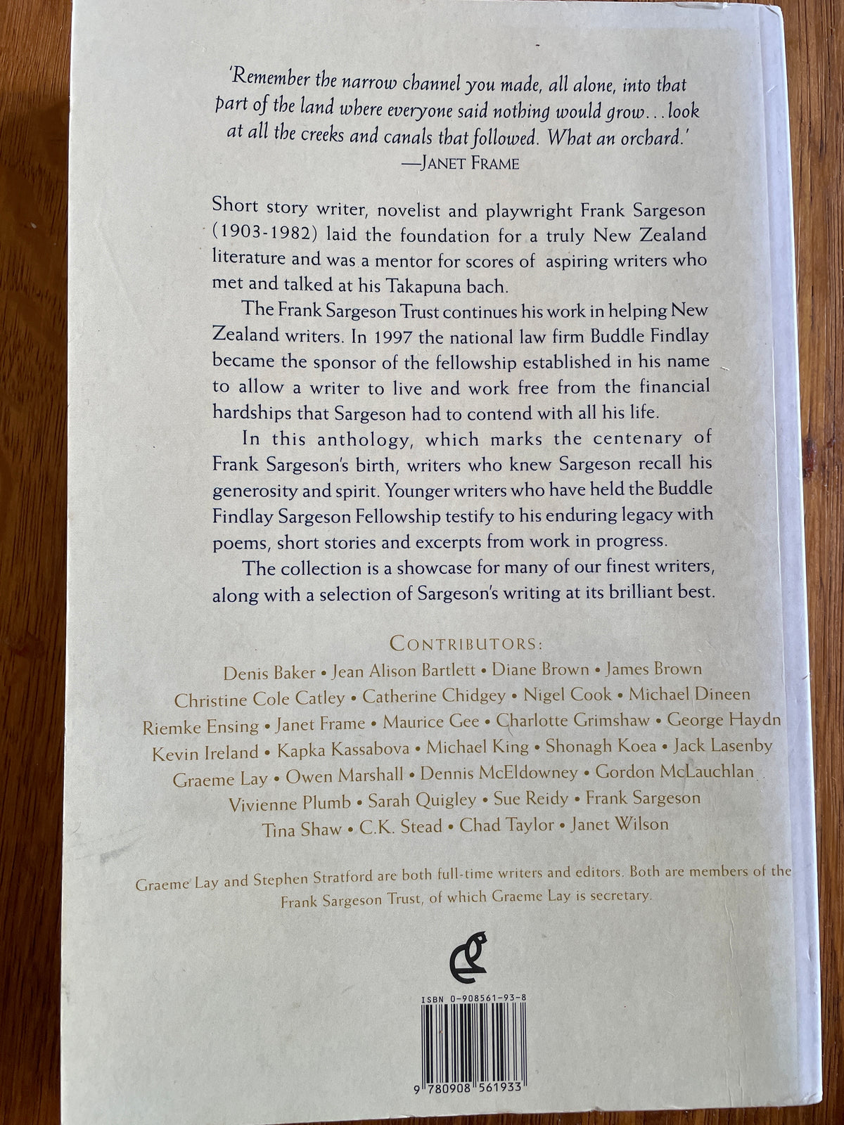 An Affair of the Heart: a celebration of Frank Sargeson‘s centenary - Graeme Lay and Stephen Stratford (Ed)