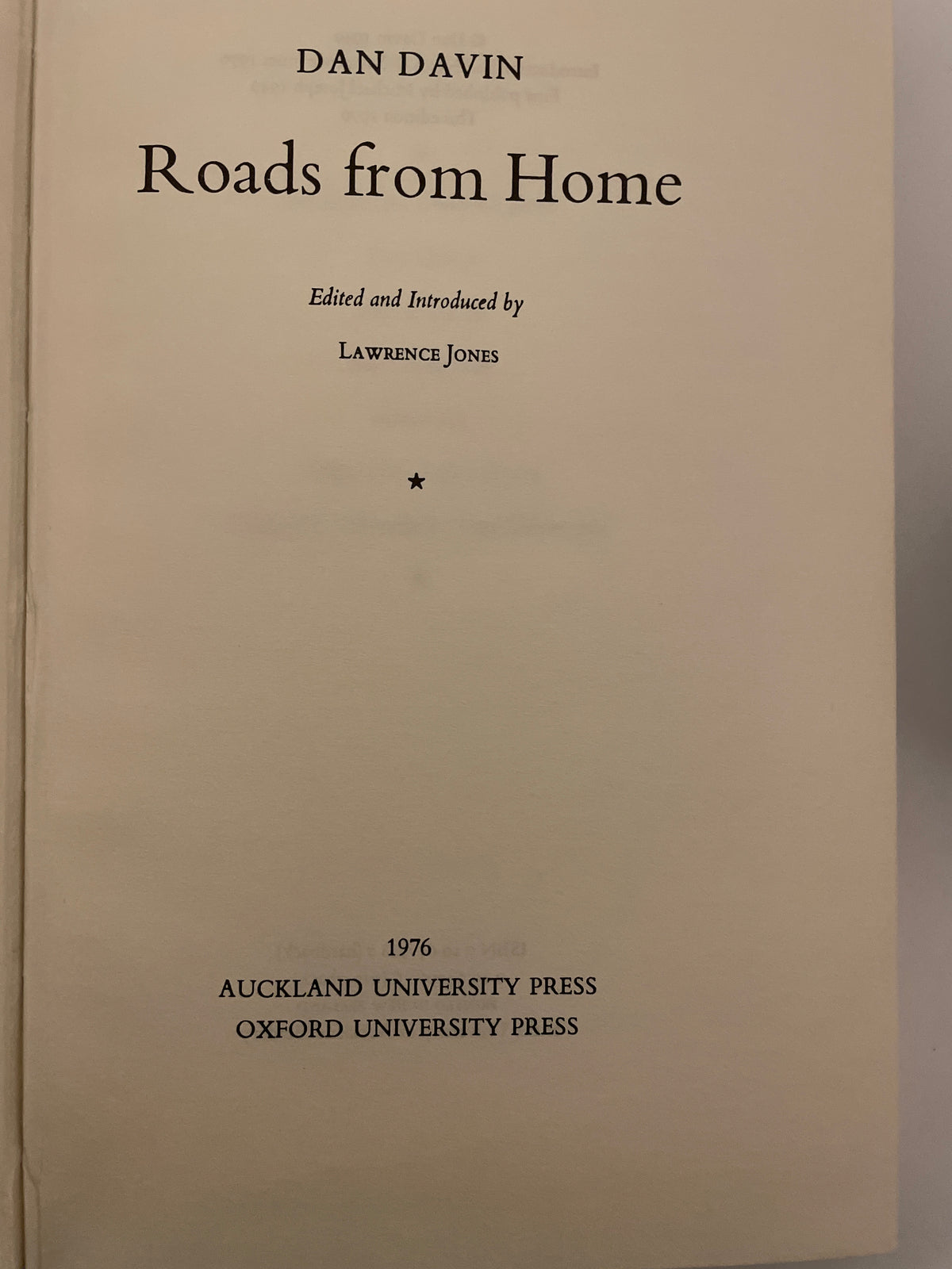 Roads from Home - Dan Davin
