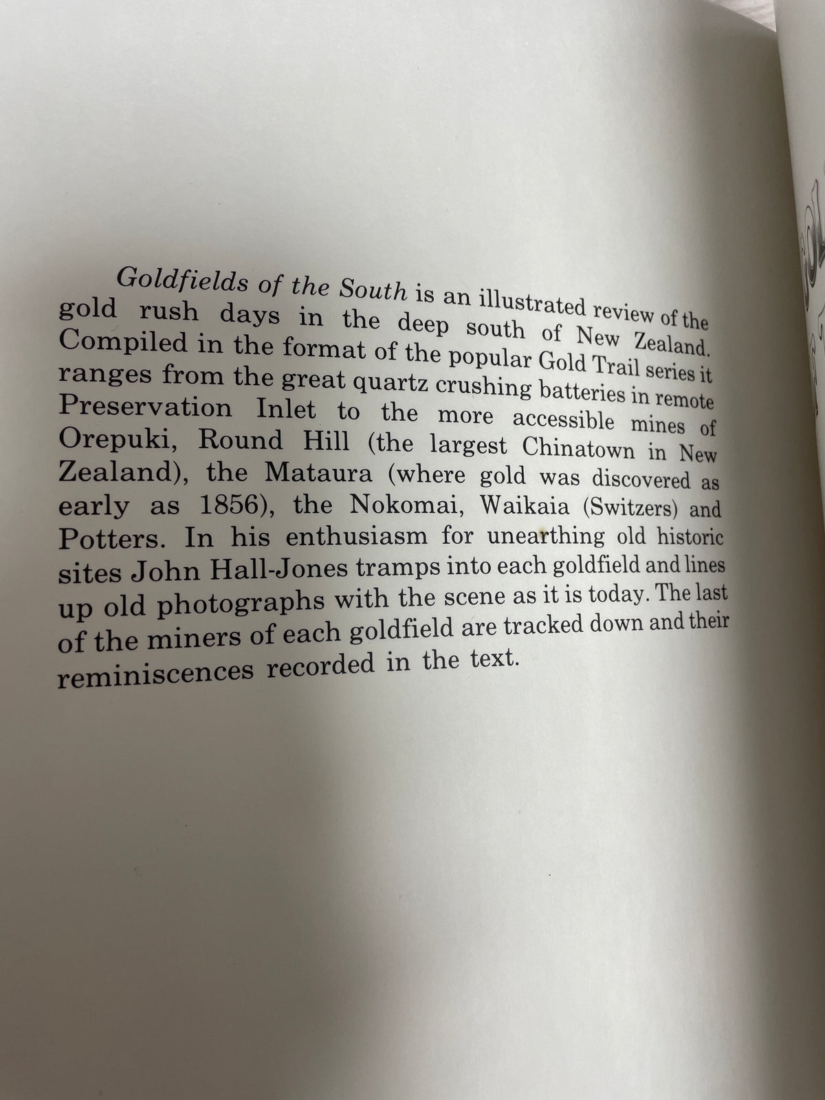 Goldfields of the South - John Hall-Jones
