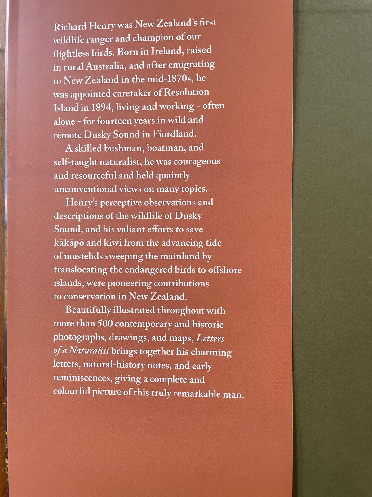 Letters of a Naturalist: the field accounts of Richard Henry of Resolution Island - Susanne Hill, John Hill and Victoria Jaenecke