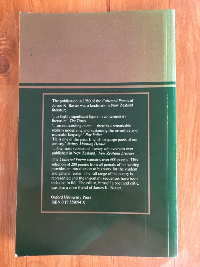 Selected Poems of James K Baxter - J E Weir (Ed)