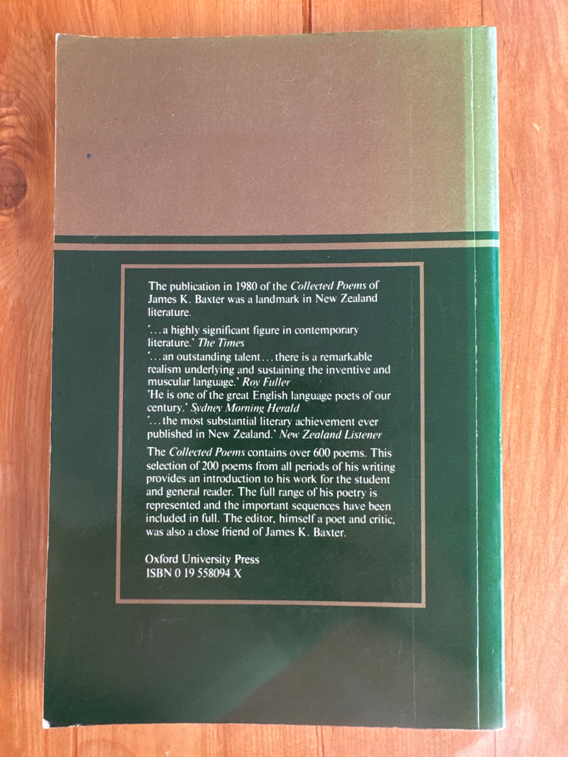 Selected Poems of James K Baxter - J E Weir (Ed)